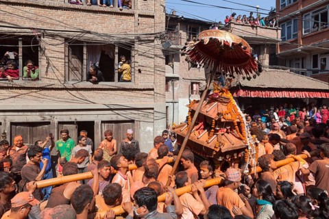 Scene from the Balkumari Jatra festival celebrating the Nepalese New Year
