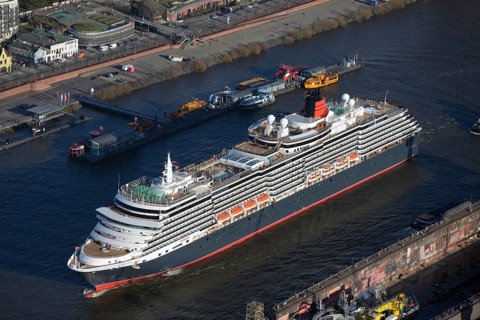Cruise ship Queen Victoria on the Elbe