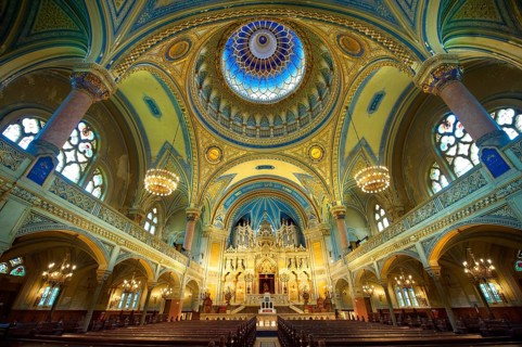 Interior of the Eclectic-style Szeged Synagogue