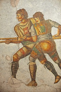 6th century Byzantine Roman mosaic of hunters