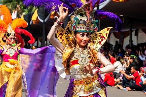Elaborate costume at the Jember Fashion Festival