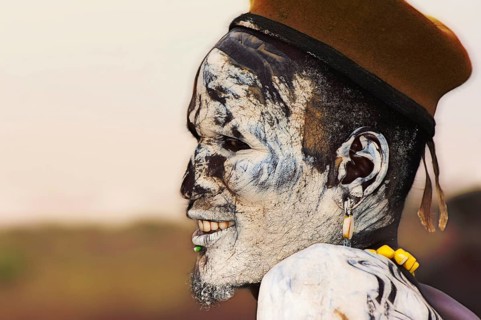 Nyangatom or Bume man with painted face