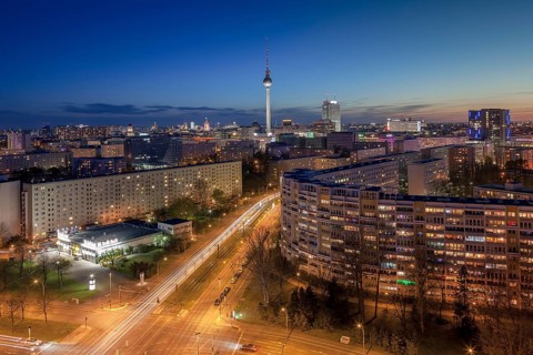 Views of Berlin Mitte with the Berlin TV Tower and the Park Inn Hotel