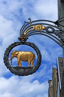 Hanging sign of the ""Elephant Lounge""