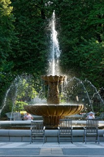 AlpenSole fountain with saline healing waters at the salt works