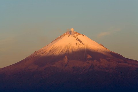 The Popocatepetl volcano in early morning light