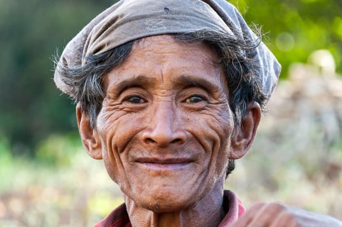 Elderly smiling man from the Lahu people