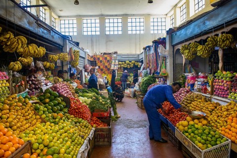 Fruit stalls in the Colonial market