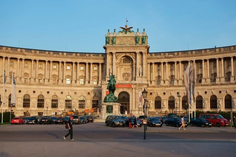 Hofburg Palace at Heldenplatz square
