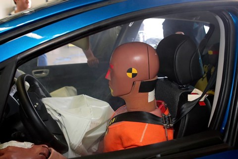 Crash test dummy in the car