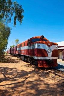 The Ghan in the Old Ghan Heritage Railway and Museum