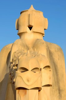 Sculpted ventilation shaft on the roof of Casa Mila