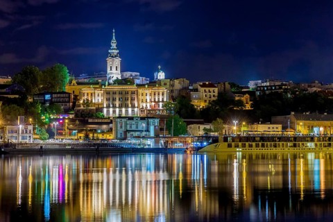 View over the river Sava on New Belgrade