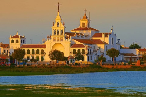 El Rocio Ermita del Rocio hermitage in morning light