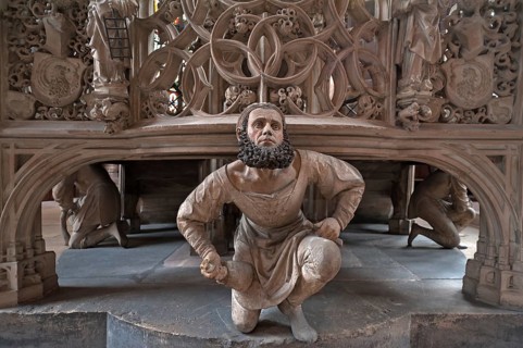 Self portrait of Adam Kraft on the tabernacle