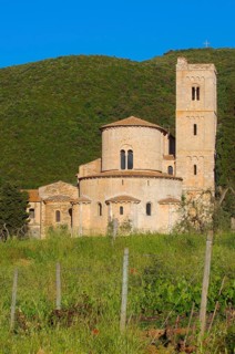 Abbey of Sant'Antimo in the Tuscan landscape