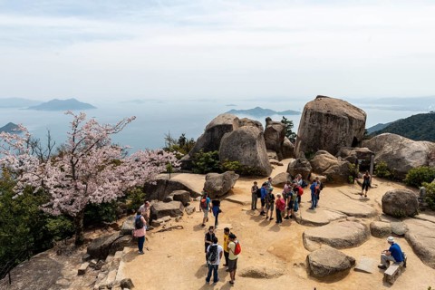 Tourists at Mount Misen
