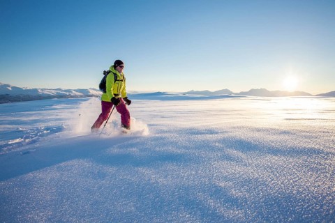 Snowshoe walker on Rodtinden