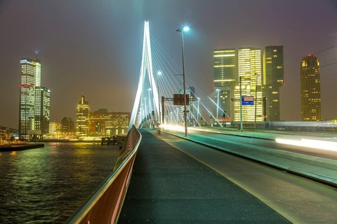 Skyline on the Nieuwe Maas river