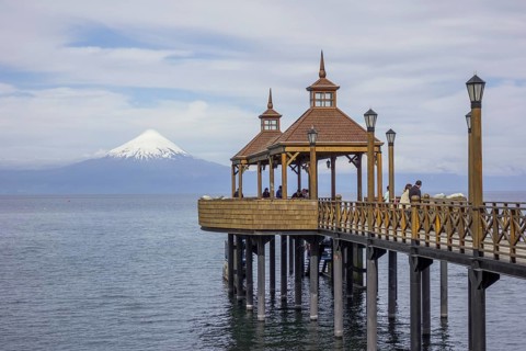 Bridge and viewing platform in the Llanquihue lake