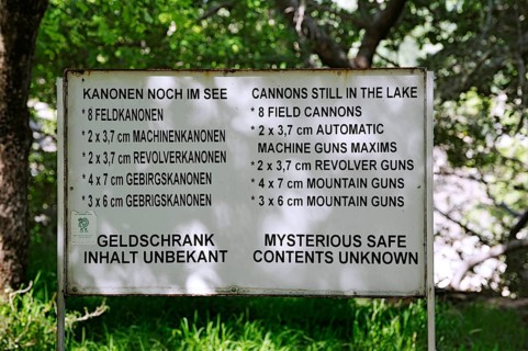 Sign on Otjikoto Lake in Tsumeb
