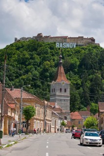 The town of Rasnov underneath Rasnov Castle