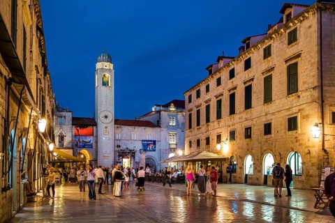 Placa or Stradun and clock tower
