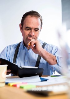 Businessman checking his schedule