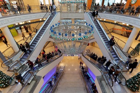 Shopping mall with Christmas decoration