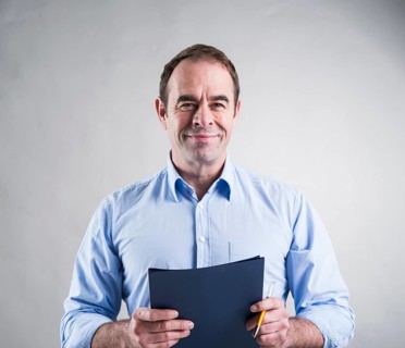 Successful businessman being happy