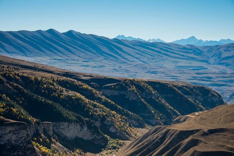 Overlook over the Chechen mountains