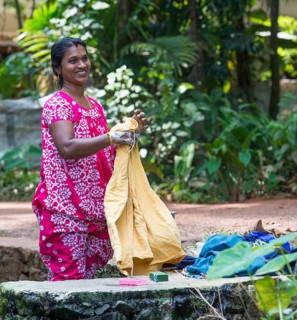 Smiling woman in Alappuzha