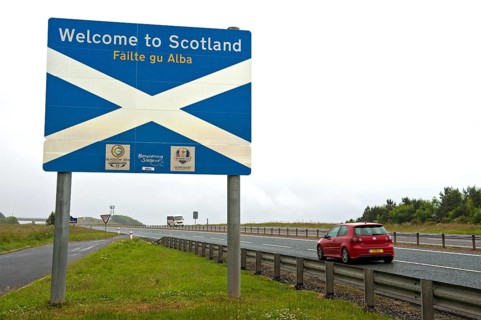 Scottish Border sign at the Anglo-Scottish border