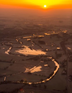 Lippe river bends in sunrise