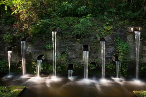 Fountains in the park Planten un Blomen
