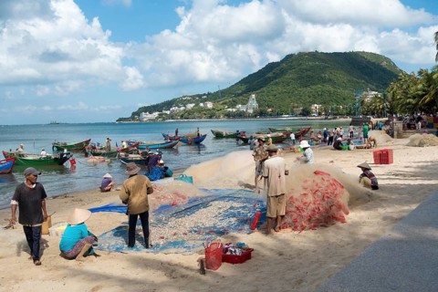 Fishermen on the beach