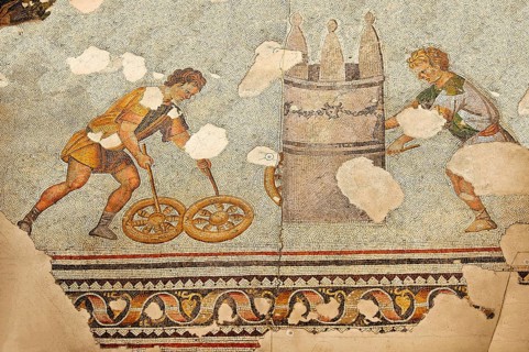 6th century Byzantine Roman mosaic of a race