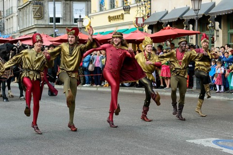Morisco dancers or Morris dancers in costume