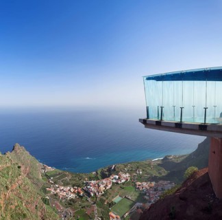 View from the Mirador de Abrante restaurant of Agulo