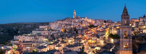 Panoramic view of Sasso Barisano at dusk