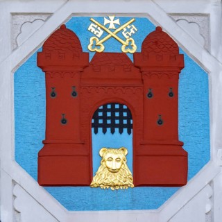 Coat of arms at the Schwarzhaupterhaus in the old town of Riga