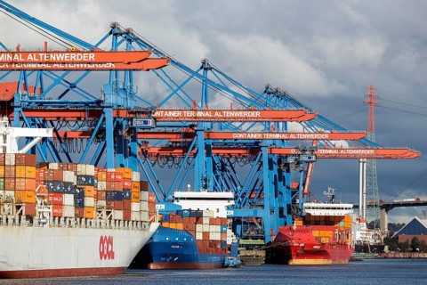 Altenwerder container terminal in the Port of Hamburg