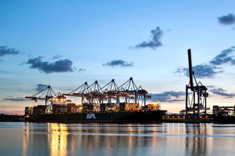 Altenwerder container terminal in the Port of Hamburg