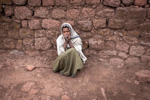 Woman begging for alms