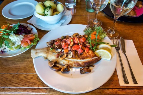 Plaice dish in a restaurant