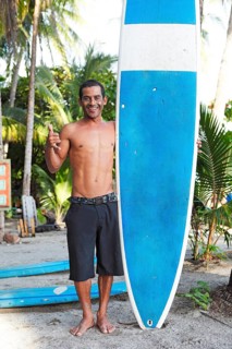 Man with surfboard