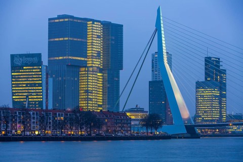 Skyline on the Nieuwe Maas river