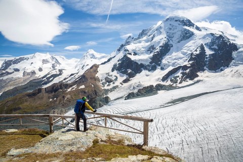 View from the terrace at the Gandegg hut