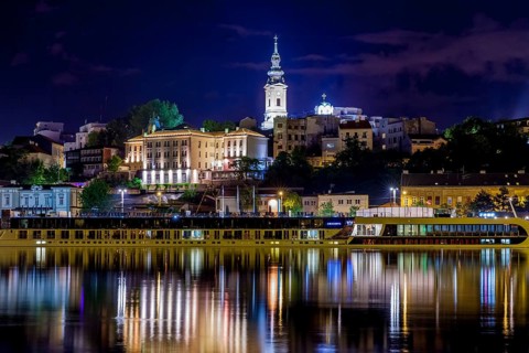 View over the river Sava on New Belgrade