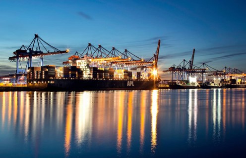 Altenwerder container terminal in the Port of Hamburg
